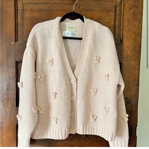 Disney Mickey Minnie pom pom cardigan